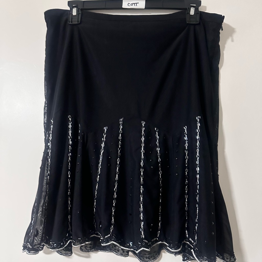 Express Black Knee-Length Fit and Flare Skirt